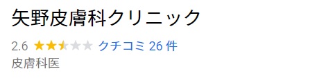 矢野皮膚科クリニック口コミ・評判