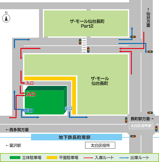 ドクターストレッチ ララガーデン長町店駐車場マップ